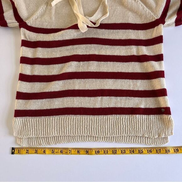 Denim & Supply Ralph Lauren 100% Linen Ivory Striped Sweater Vintage Size Large - Picture 7 of 11